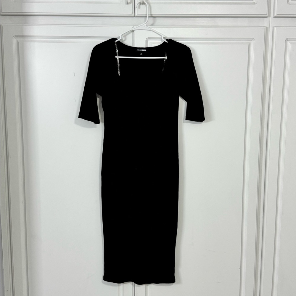 Black midi dress